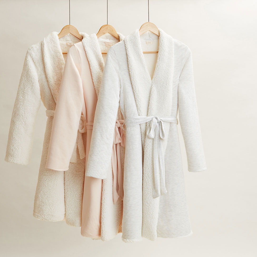 Accessories and product photographer Kate Benson's styled and photographed image of robes hanging.