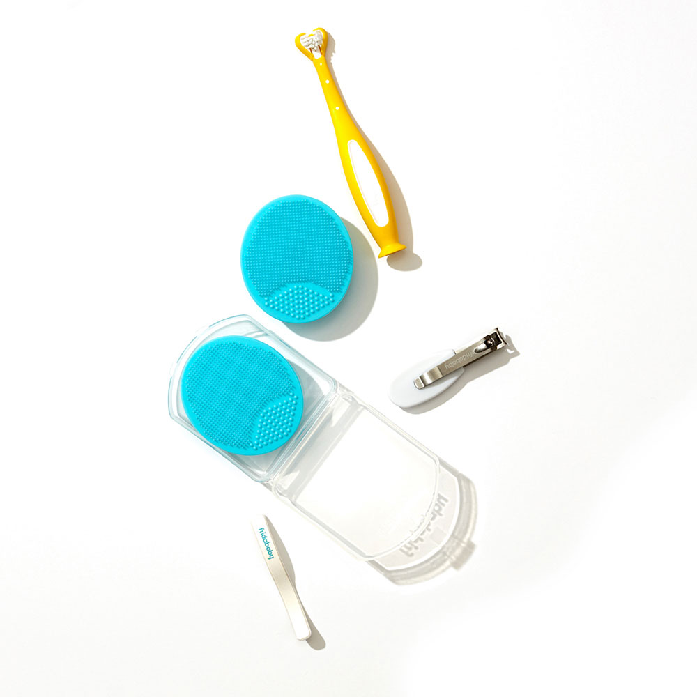 Baby grooming supplies styled and photographed by professional still life photographer Kate Benson.