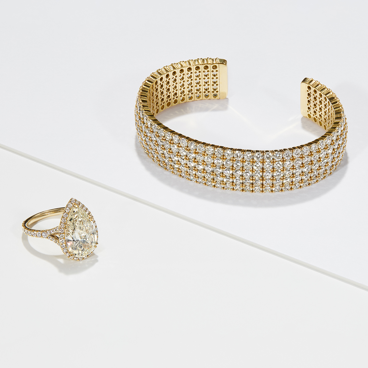 luxury jewelry jewelery photographer photography pear shaped diamond and cuff