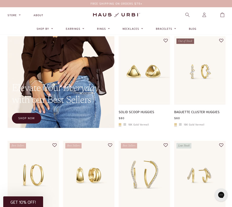 Jewelry website photographer catalog page image