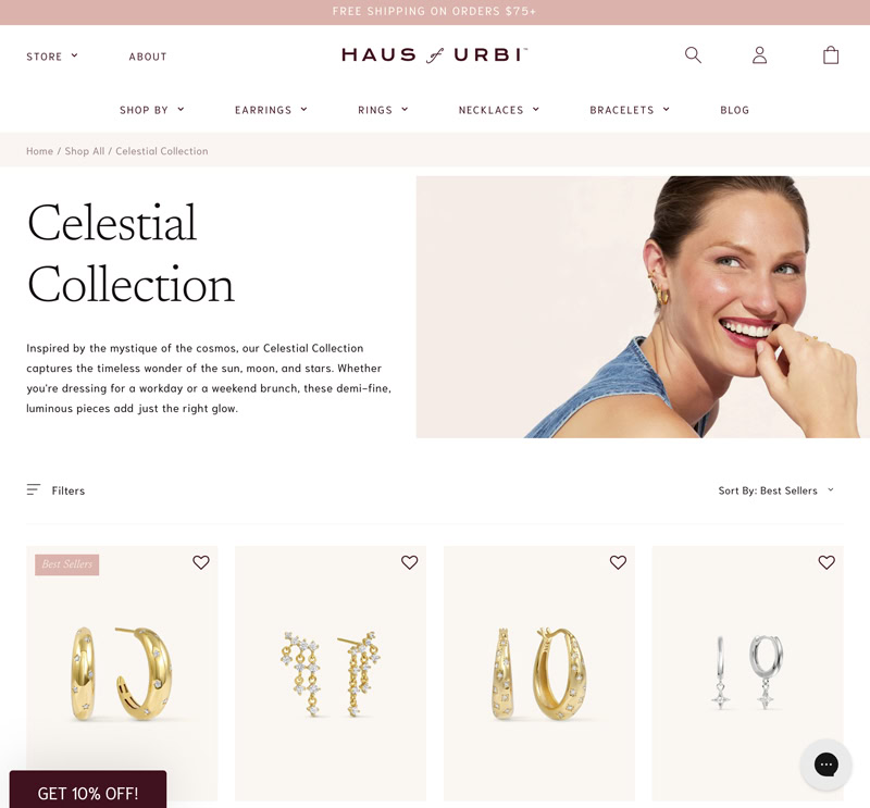 Jewelry website photographer category page image example 1